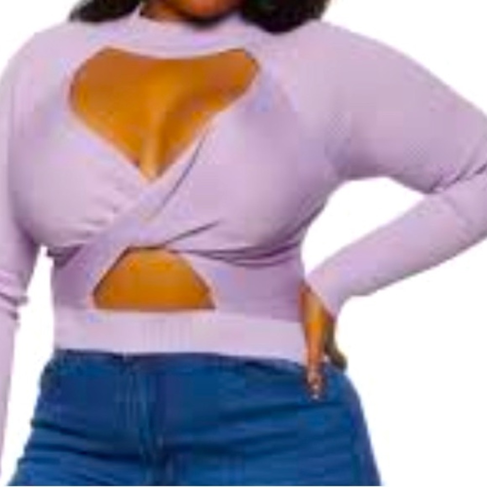 lavender  twist front cut out top fits L/XL